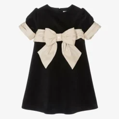 Patachou Girls Black Velvet Bow Dress Sale