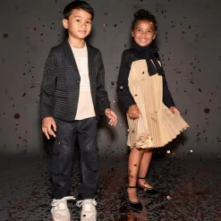 Childrensalon Occasions Girls Black Velvet Studded Shoes Clearance