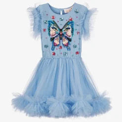 Tutu du Monde Girls Blue Butterfly Tulle Sequin Dress Sale