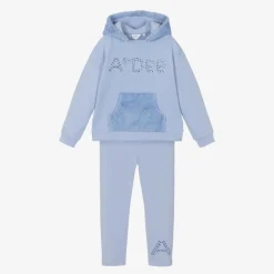 A Dee Girls Blue Hooded Cotton Leggings Set Best