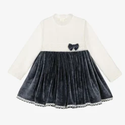 Abuela Tata Girls Blue Lace Plush Dress Online