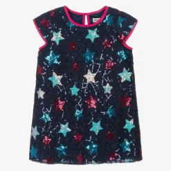 Hatley Girls Blue Sequin Star Tulle Dress Sale