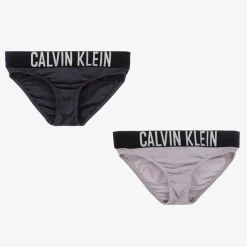 Calvin Klein Girls Grey Cotton Knickers (2 Pack)