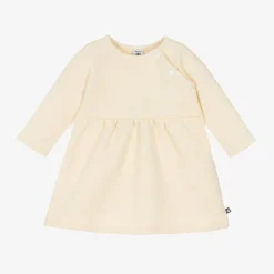 Petit Bateau Girls Ivory Quilted Heart Cotton Dress Clearance
