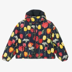 Dolce amp; Gabbana Girls Navy Blue Down Padded Tulip Jacket Hot