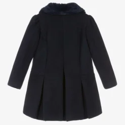 Patachou Girls Navy Blue Felted Coat