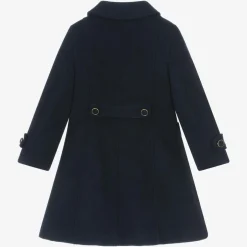 Patachou Girls Navy Blue Flannel Coat Best