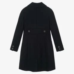 Dolce amp; Gabbana Girls Navy Blue Wool Coat Sale
