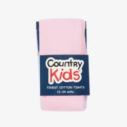 Country Kids Girls Pale Pink Cotton Knitted Tights Hot