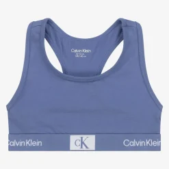 Calvin Klein Girls Pink & Blue Cotton Cropped Tops (3 Pack) Clearance
