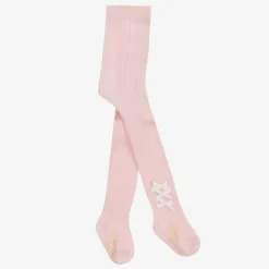 Pretty Originals Girls Pink Cotton Bow Tights Best