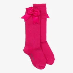 Carlomagno Girls Pink Cotton Knee Length Socks Online