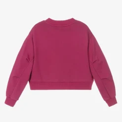 Dolce amp; Gabbana Girls Pink DG Cotton Sweatshirt Outlet