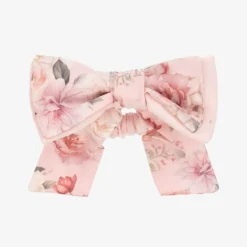 Patachou Girls Pink Floral Hair Bow Elastic Hot