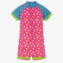 Playshoes Girls Pink Floral Sun Suit (UPF50+) Discount