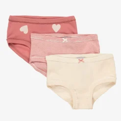 Petit Bateau Girls Pink Organic Cotton Knickers (3 Pack) Hot