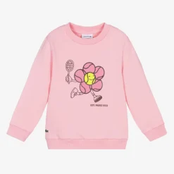 Lacoste Girls Pink Organic Cotton Sweatshirt Hot