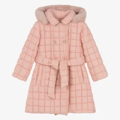 Patachou Girls Pink Quilted Coat Sale