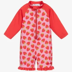 Mitty James Girls Pink Strawberry Sun Suit (UPF 50+) Outlet