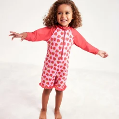 Mitty James Girls Pink Strawberry Sun Suit (UPF 50+) Outlet