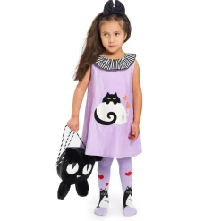 Wauw Capow Girls Purple Organic Cotton Cat Tights Sale