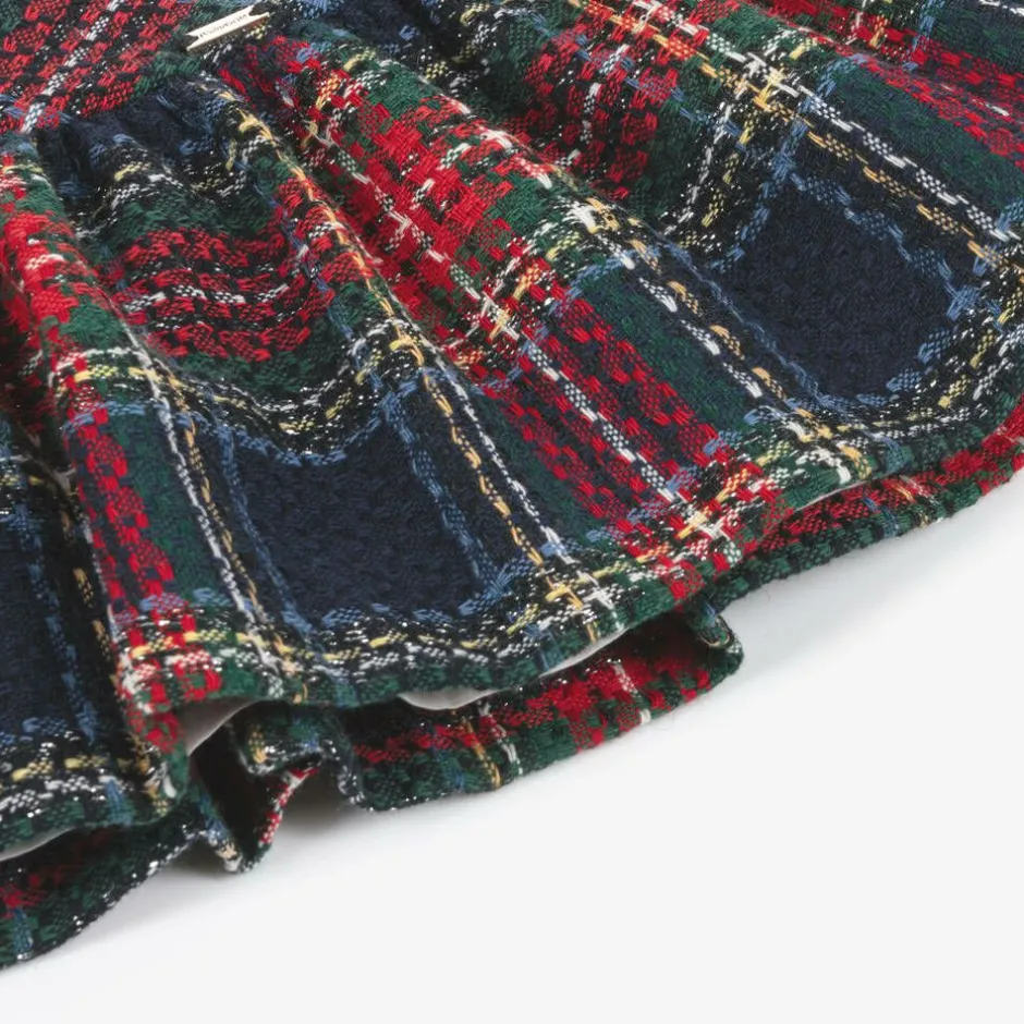 Mayoral Girls Red & Blue Check Skirt Set Hot