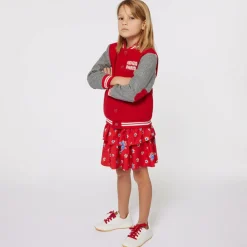 KENZO KIDS Girls Red & Grey K Flower Varsity Jacket Sale