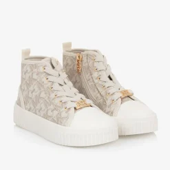 Michael Kors Kids Girls White & Beige High Top Trainers Outlet