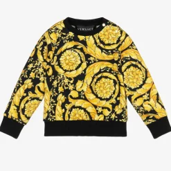 Versace Gold Barocco Baby Sweater New