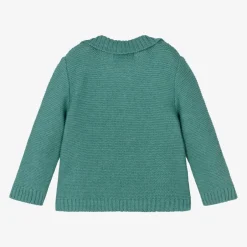 Foque Green Cotton & Wool Knitted Cardigan Outlet