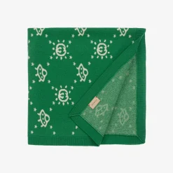 Gucci Green Wool Knitted Interlocking G Blanket (85cm) Discount