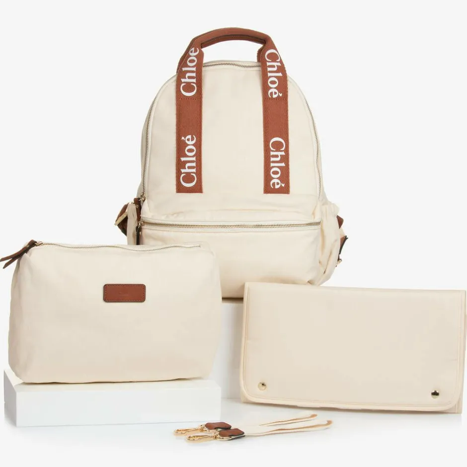Chloé Ivory Canvas Changing Backpack (35cm) Clearance