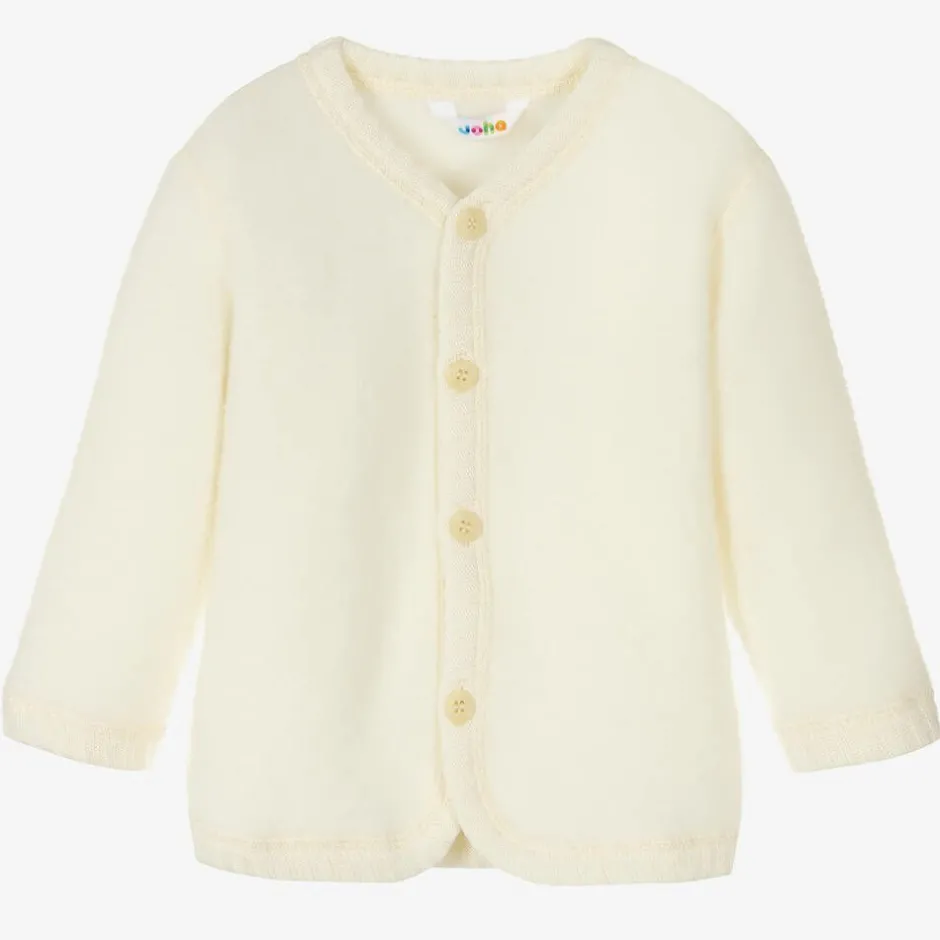Joha Ivory Thermal Wool Cardigan