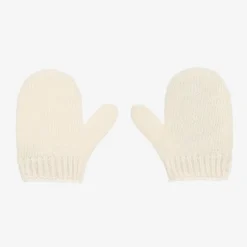 Gucci Ivory Wool GG Baby Mittens Hot