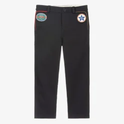 Gucci Navy Blue Gabardine Trousers Outlet
