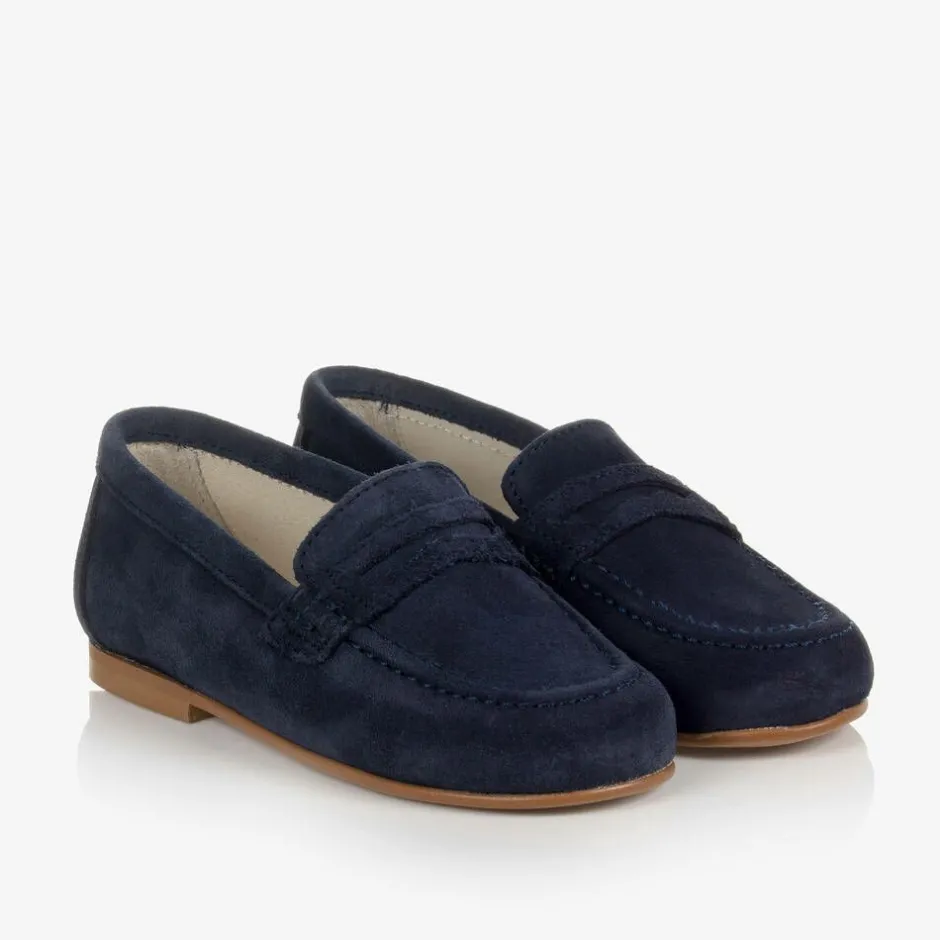 Childrens Classics Navy Blue Suede Shoes Sale