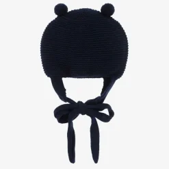 Foque Navy Blue Wool Knit Pom-Pom Hat Sale