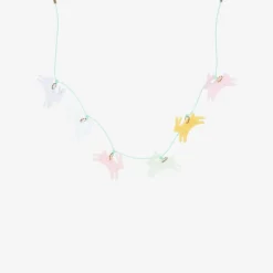 Meri Meri Pink & Green Bunny Necklace (58cm)