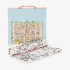 Atelier Choux Paris Pink Toile De Jouy Cotton Swaddle (95cm) Outlet
