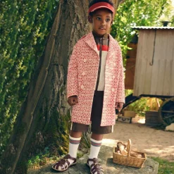 Gucci Red & Ivory Logo Cotton Coat Outlet