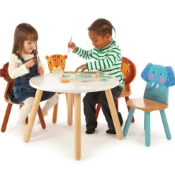 Bigjigs Round White Wooden Animal Table (60cm) Sale