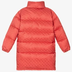 Gucci Teen Girls Pink Hooded Puffer Coat New