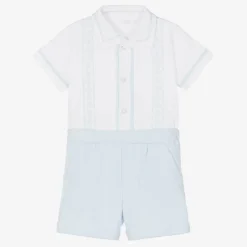Sofija White & Blue Shorts Set Outlet