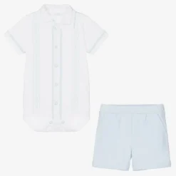 Sofija White & Blue Shorts Set Outlet