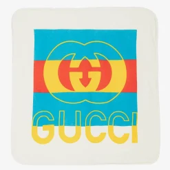Gucci White Cotton & Wool Padded Blanket (74cm) Sale