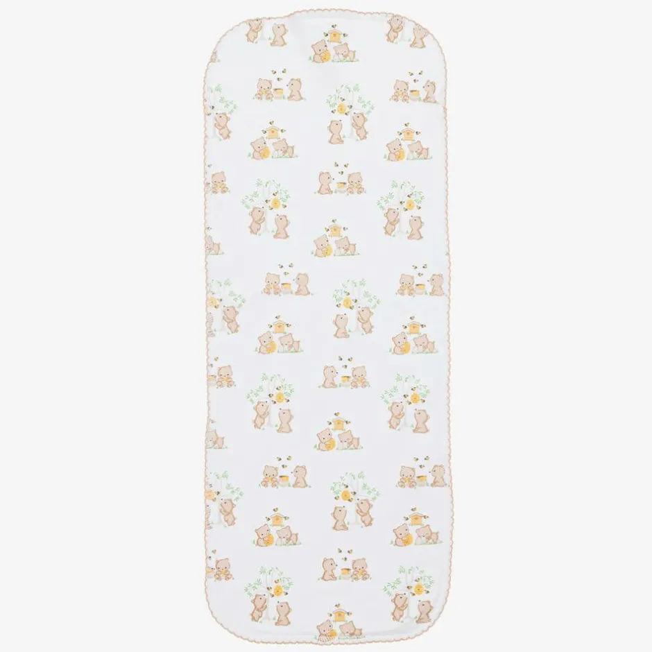 Kissy Kissy White Cotton Honey Bear Cubs Burp Cloth (49cm) Best