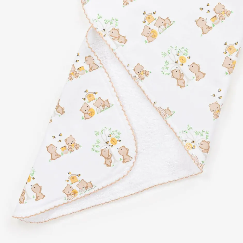 Kissy Kissy White Cotton Honey Bear Cubs Burp Cloth (49cm) Best