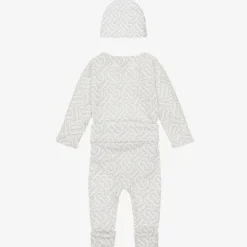 Burberry White Cotton Monogram Baby Gift Set Best