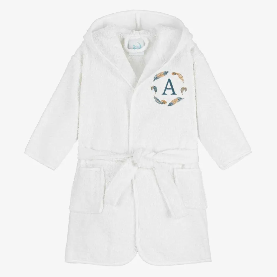 Paint My Dreams White Personalised Feather Bathrobe Online