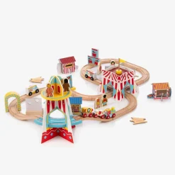 Bigjigs Wooden Fun Fair Train Set (90cm) Outlet